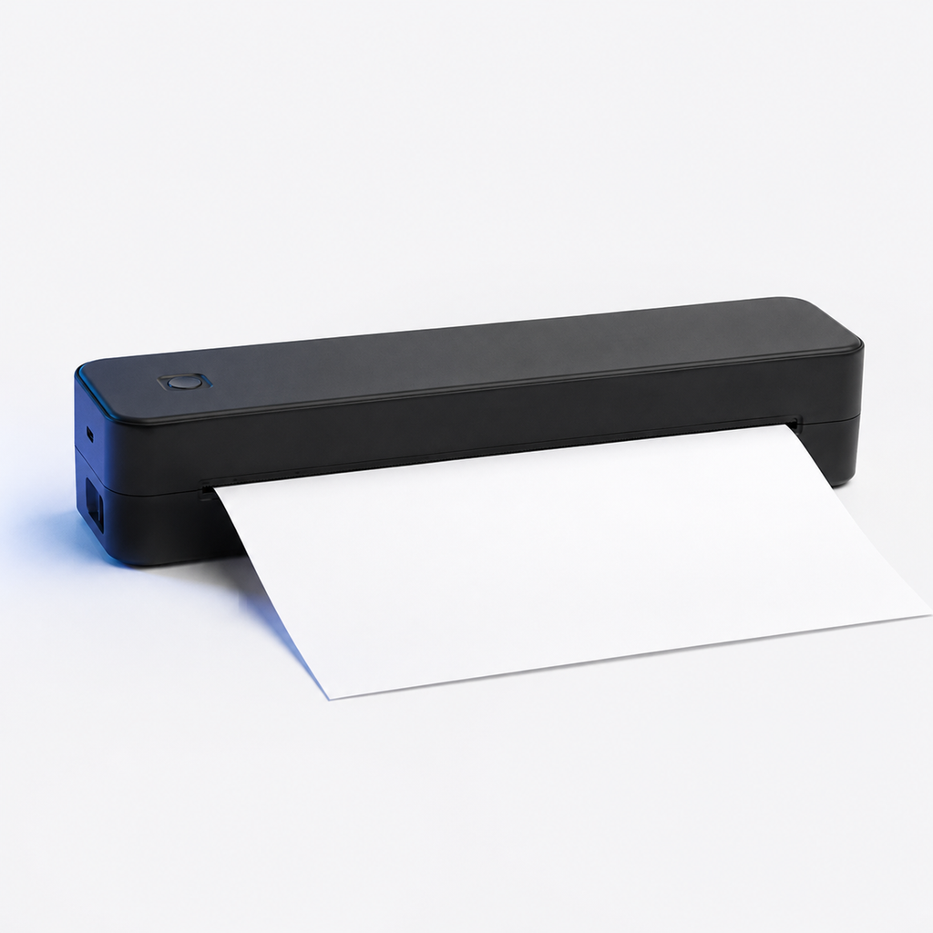 Imprimante portable sans encre Sidona Nomad Print avec feuille A4 — vue de face